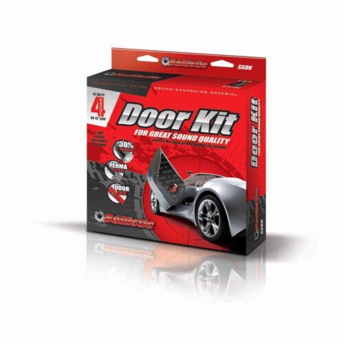 METRA SSDK-Kit de material insonorizante para puertas (Sound Deadening Door Kit)-Ballistic Series-Butyl con capa de aluminio (Constrained Layer Damper)
