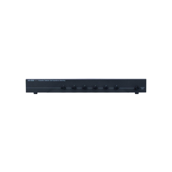 AS-SS6_2 Caja de conmutación de altavoces de 6 vías para 6 pares, selector de altavoces de audio multihabitación