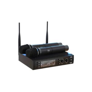 WP300 DUAL_1 AKG WP300 DUAL Sistema inalambrico dual fácil de configurar, con transmisión digital en UHF, receptor con antenas externas desmontables para un mejor rendimiento, pantalla para supervisar los niveles de señal, frecuencia y ajustes de programación, salida de señal de audio balanceada o no balanceada.